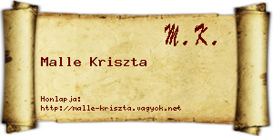 Malle Kriszta névjegykártya